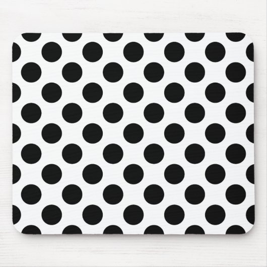 Polka Dots, Polka Dot Pattern, Black and White Muismat (Voorkant)