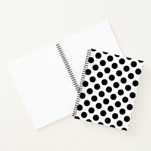 Polka Dots, Polka Dot Pattern, Black and White Notitieboek (Binnen)