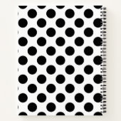 Polka Dots, Polka Dot Pattern, Black and White Notitieboek (Achterkant)
