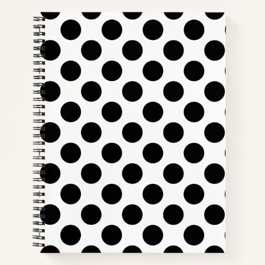 Polka Dots, Polka Dot Pattern, Black and White Notitieboek (Voorkant)