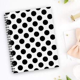Polka Dots, Polka Dot Pattern, Black and White Notitieboek
