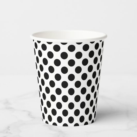Polka Dots, Polka Dot Pattern, Black and White Papieren Bekers (Achterkant)