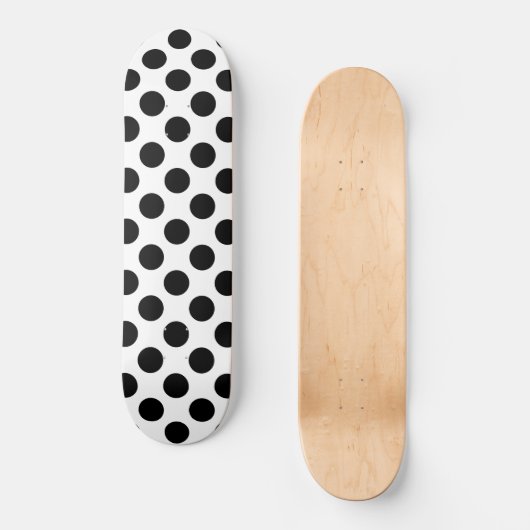 Polka Dots, Polka Dot Pattern, Black and White Persoonlijk Skateboard (Voorkant)