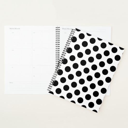 Polka Dots, Polka Dot Pattern, Black and White Planner (Display)