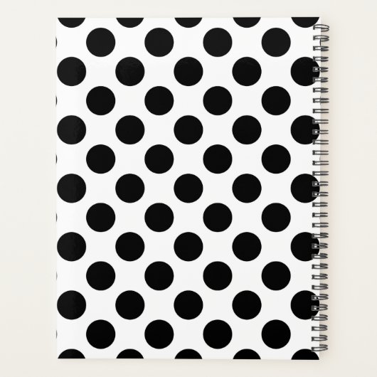 Polka Dots, Polka Dot Pattern, Black and White Planner (Achterkant)