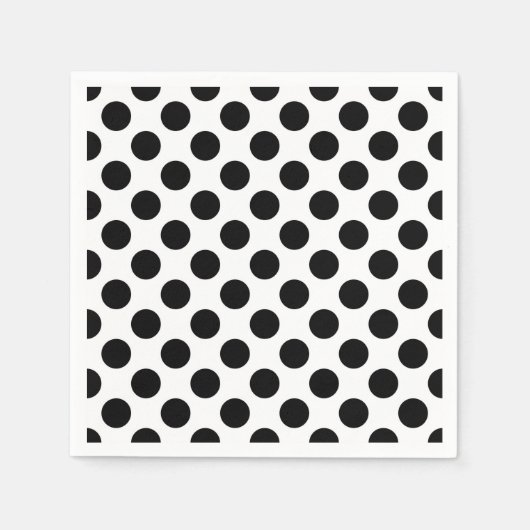 Polka Dots, Polka Dot Pattern, Black and White Servet (Voorkant)
