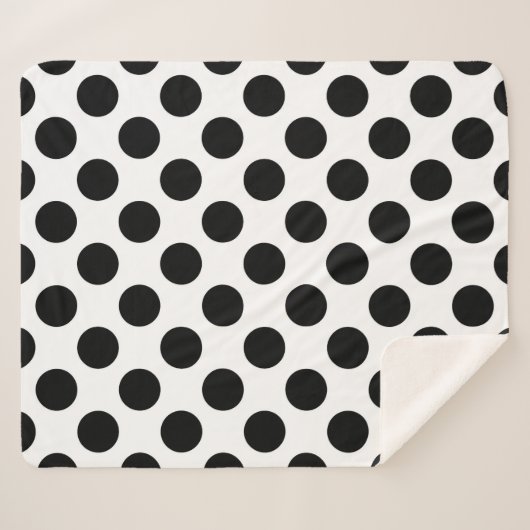Polka Dots, Polka Dot Pattern, Black and White Sherpa Deken (Voorkant (horizontaal))