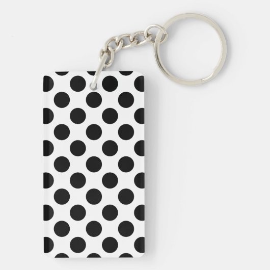 Polka Dots, Polka Dot Pattern, Black and White Sleutelhanger (achterkant)