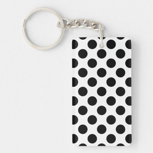 Polka Dots, Polka Dot Pattern, Black and White Sleutelhanger (Voorkant)