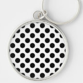 Polka Dots, Polka Dot Pattern, Black and White Sleutelhanger (Voorkant)