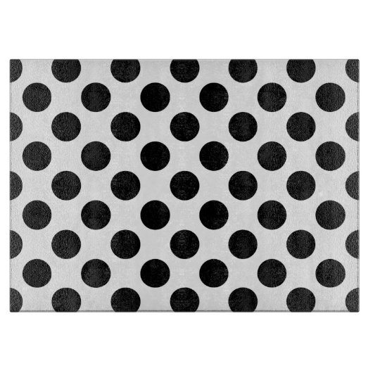 Polka Dots, Polka Dot Pattern, Black and White Snijplank (Voorkant)