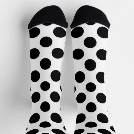 Polka Dots, Polka Dot Pattern, Black and White Sokken