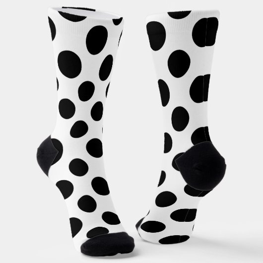 Polka Dots, Polka Dot Pattern, Black and White Sokken (Gebogen)