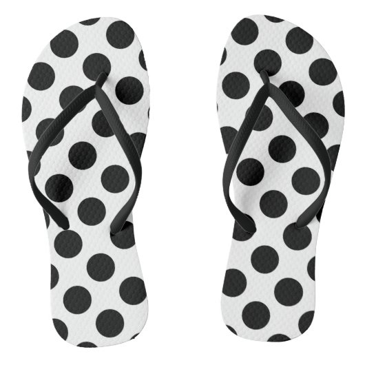 Polka Dots, Polka Dot Pattern, Black and White Teenslippers (Voetbed)