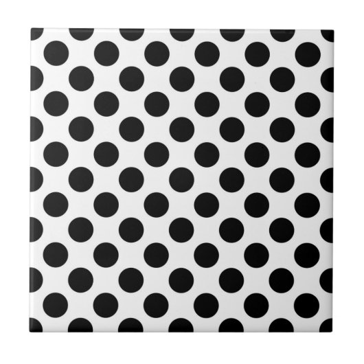 Polka Dots, Polka Dot Pattern, Black and White Tegeltje (Voorkant)