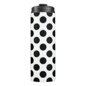 Polka Dots, Polka Dot Pattern, Black and White Thermosbeker (Voorkant)