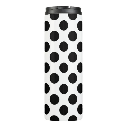 Polka Dots, Polka Dot Pattern, Black and White Thermosbeker (Achterkant)