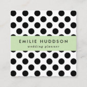 Polka Dots, Polka Dot Pattern, Black and White Vierkante Visitekaartje (Voorkant)