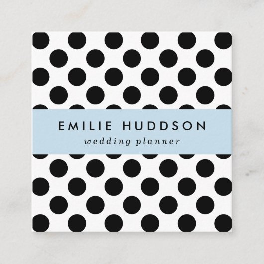 Polka Dots, Polka Dot Pattern, Black and White Vierkante Visitekaartje (Voorkant)