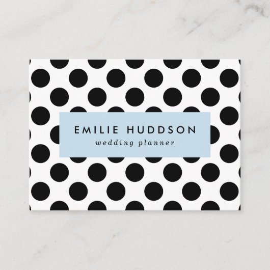Polka Dots, Polka Dot Pattern, Black and White Visitekaartje (Voorkant)