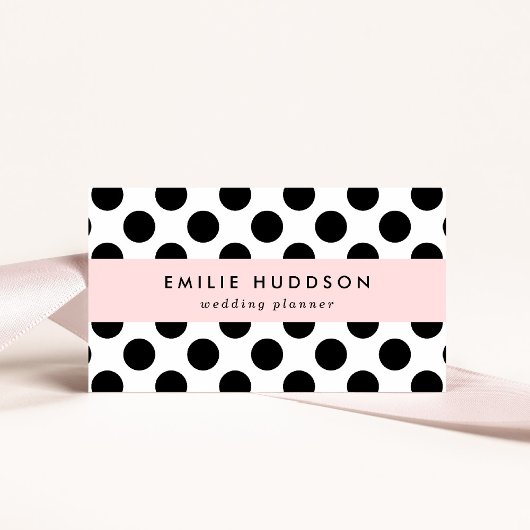 Polka Dots, Polka Dot Pattern, Black and White Visitekaartje