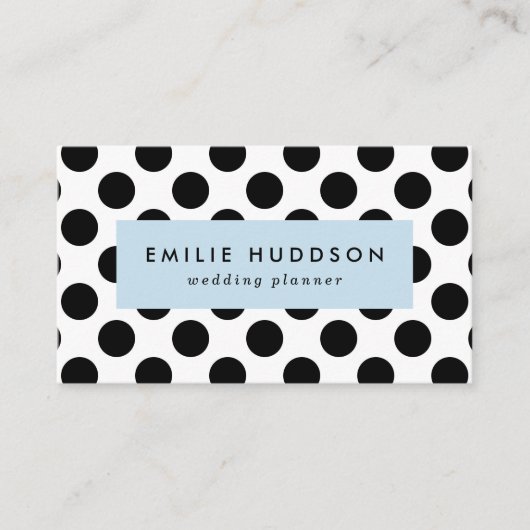 Polka Dots, Polka Dot Pattern, Black and White Visitekaartje (Voorkant)