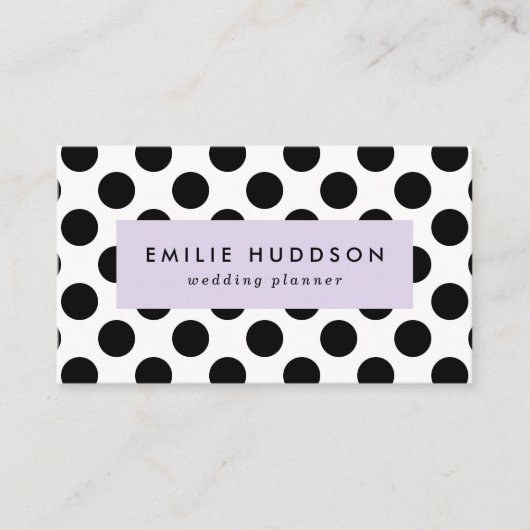 Polka Dots, Polka Dot Pattern, Black and White Visitekaartje (Voorkant)