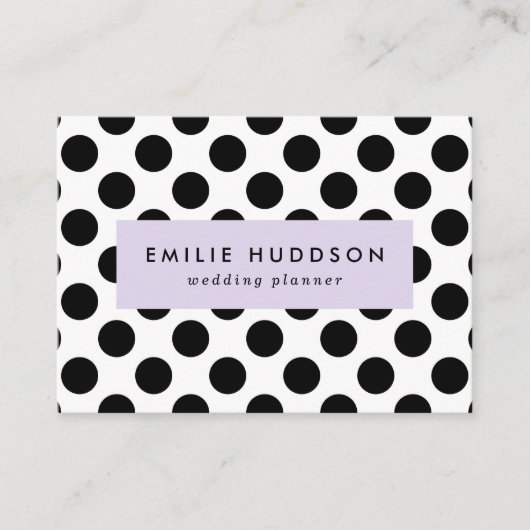 Polka Dots, Polka Dot Pattern, Black and White Visitekaartje (Voorkant)