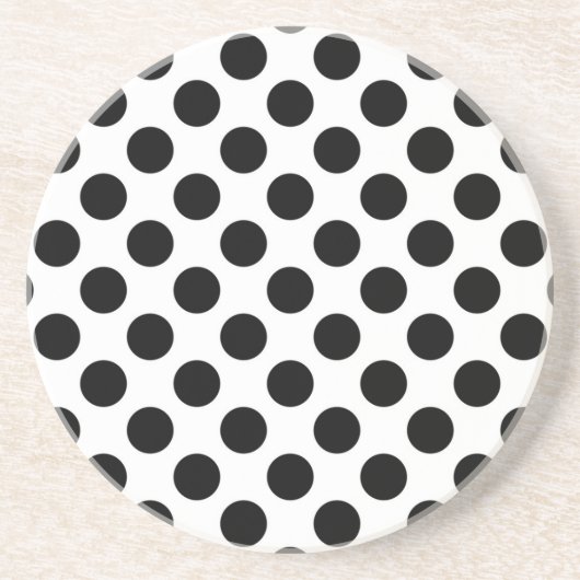 Polka Dots, Polka Dot Pattern, Black and White Zandsteen Onderzetter (Voorkant)