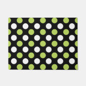 Polka Dots, Polka Dot Pattern, Green, Black Deurmat (Voorkant)