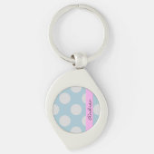 Polka Dots, Polka Dot Pattern, Jouw naam Sleutelhanger (Voorkant)