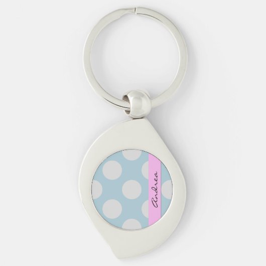 Polka Dots, Polka Dot Pattern, Jouw naam Sleutelhanger (Voorkant)