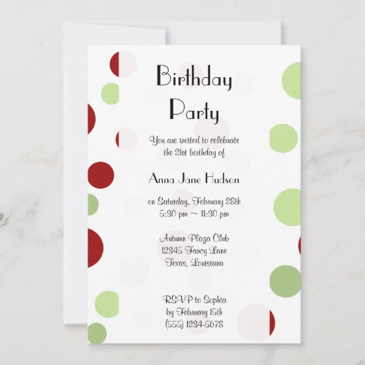 Polka Dots, Polka Dot Pattern, Stippen, Birthday Kaart (Voorkant)