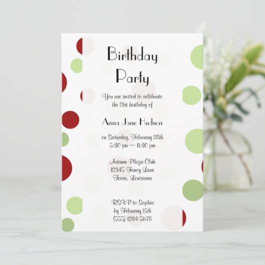 Polka Dots, Polka Dot Pattern, Stippen, Birthday Kaart (Staand voorkant)