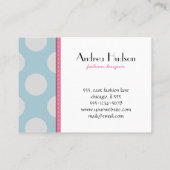 Polka Dots, Polka Dot Pattern, Stippen, Blue, Grey Visitekaartje (Achterkant)