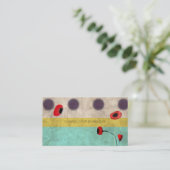 Polka Dots Poppy Visitekaartje (Staand voorkant)
