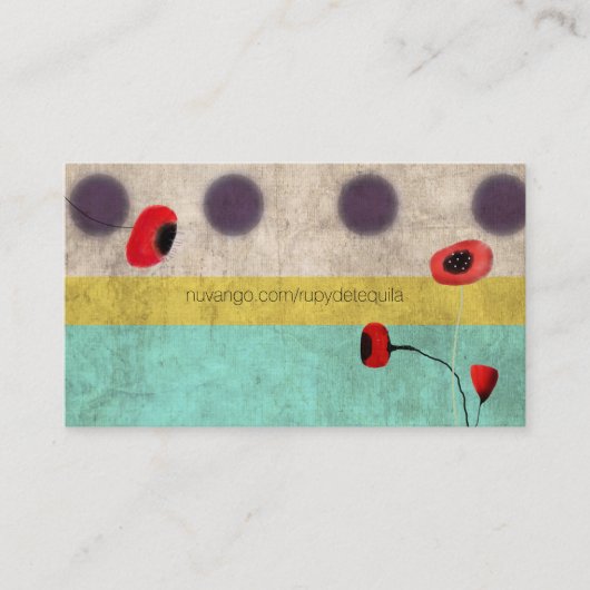 Polka Dots Poppy Visitekaartje (Voorkant)