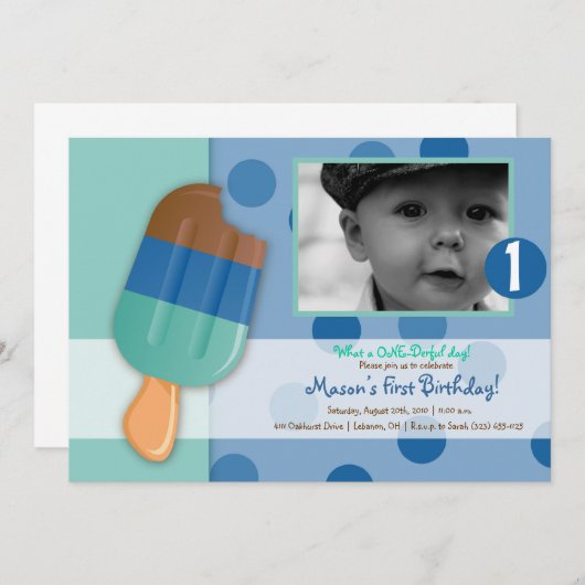 Polka Dots & Popsicles Kaart (Voorkant / Achterkant)