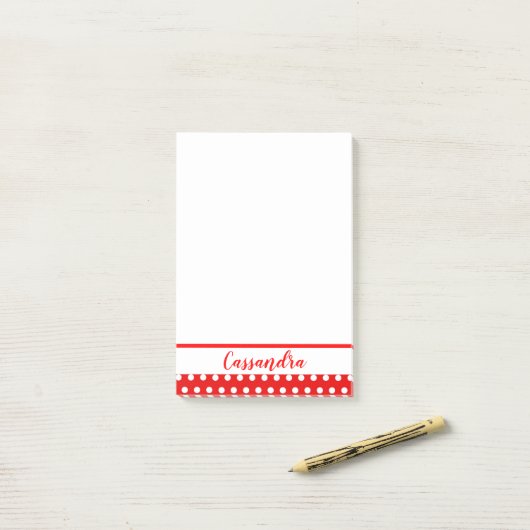 Polka Dots Post-it® Notes (Op bureau)