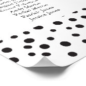 Polka Dots. Poster voor zwarte en witte zitplaatse (Hoek)