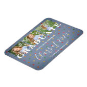 Polka Dots Pre-K Afstuderen 3 Foto's Textieltextie Magneet (Linkerzijde)