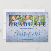 Polka Dots pre-K Afstuderen drie foto's blauwe jan (Voorkant)