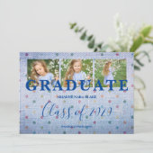 Polka Dots pre-K Afstuderen drie foto's blauwe jan (Staand voorkant)