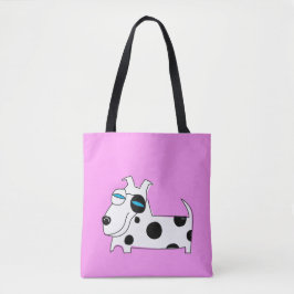 Polka Dots Puppy Canvas tas