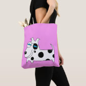 Polka Dots Puppy Canvas tas (Dichtbij)