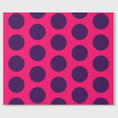 Polka Dots purple hot pink birthday Cadeaupapier (Vlak)