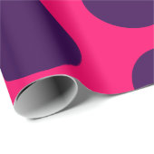 Polka Dots purple hot pink birthday Cadeaupapier (Rol Hoek)