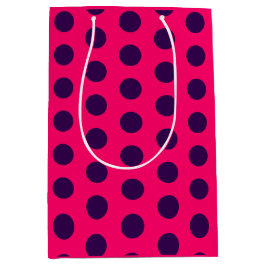 Polka Dots purple hot pink birthday Medium Cadeauzakje