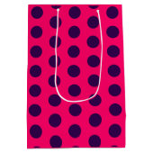 Polka Dots purple hot pink birthday Medium Cadeauzakje (Achterkant)