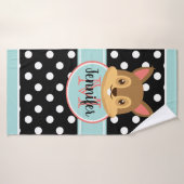 Polka Dots Rabbit Custom Kind Bath Towel Badhanddoek (Badhanddoek)